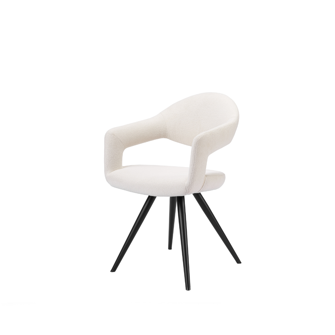 BLANCO & NOIR BOUCLE STYLE DINING CHAIR