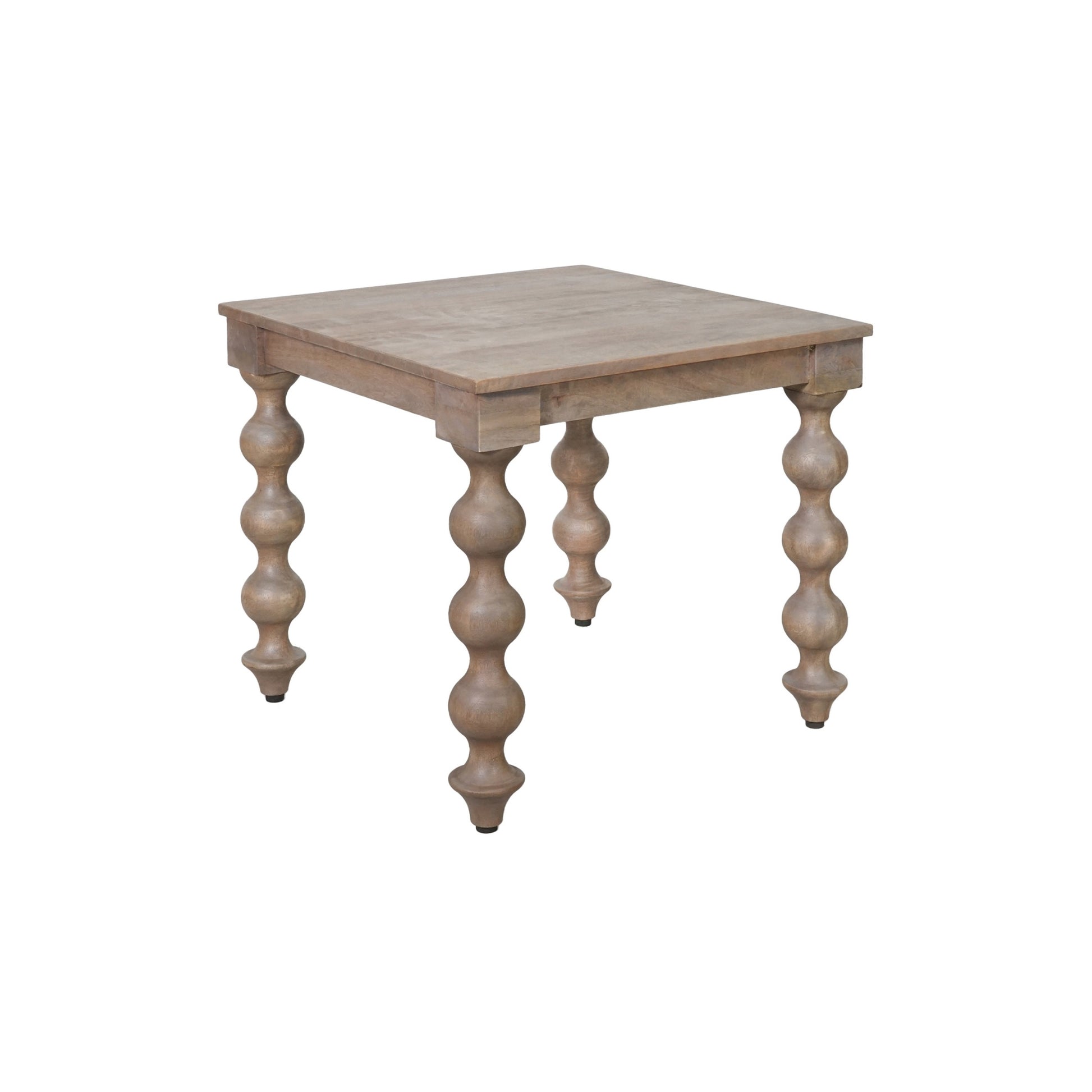 Square side table with curve design legs on a white background