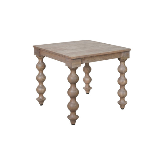 Square side table with curve design legs on a white background