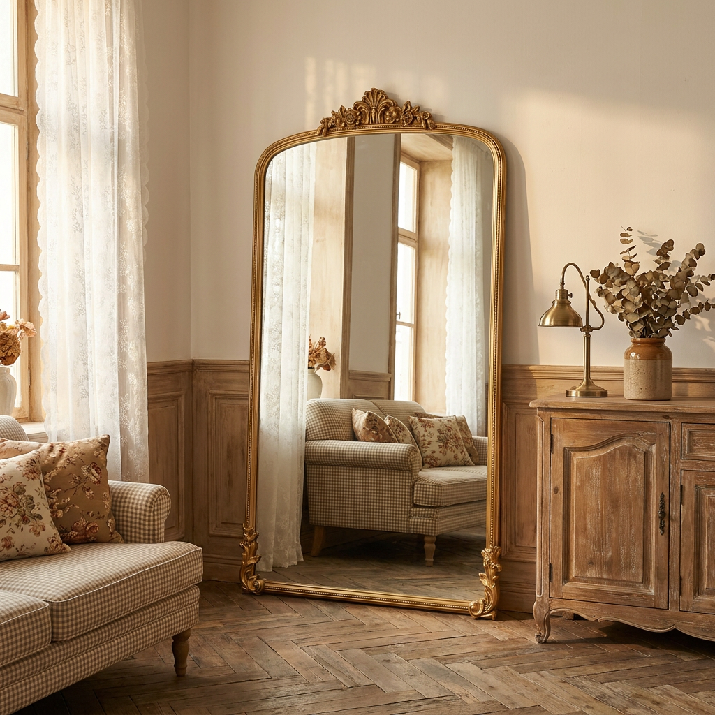 CAVU Gold Leaning Mirror