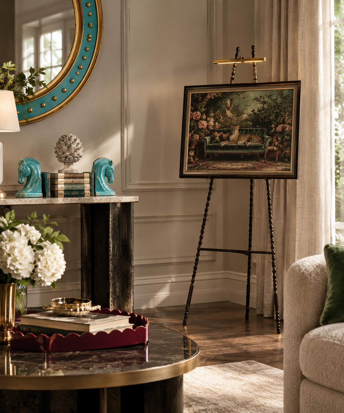 Powder Blue Horse Head Bookends