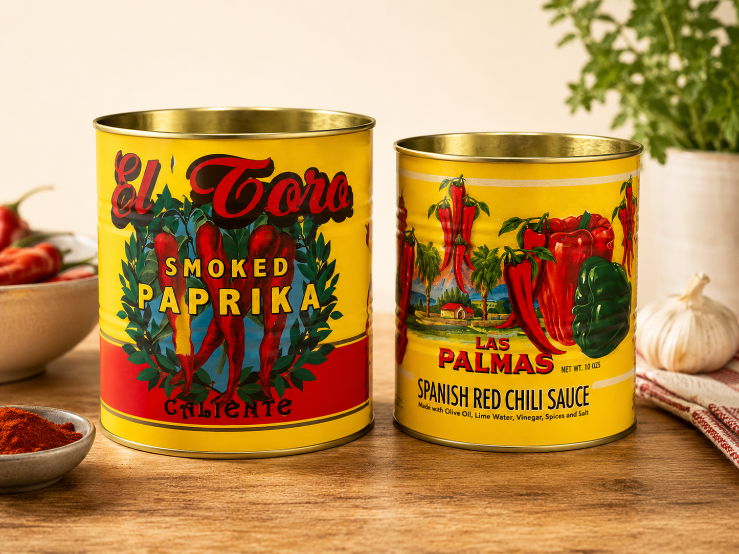 Set of Two Tomato / Chilli Tins