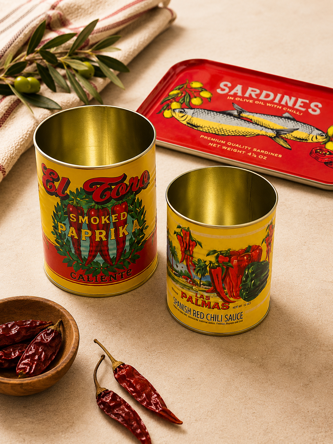 Set of Two Tomato / Chilli Tins