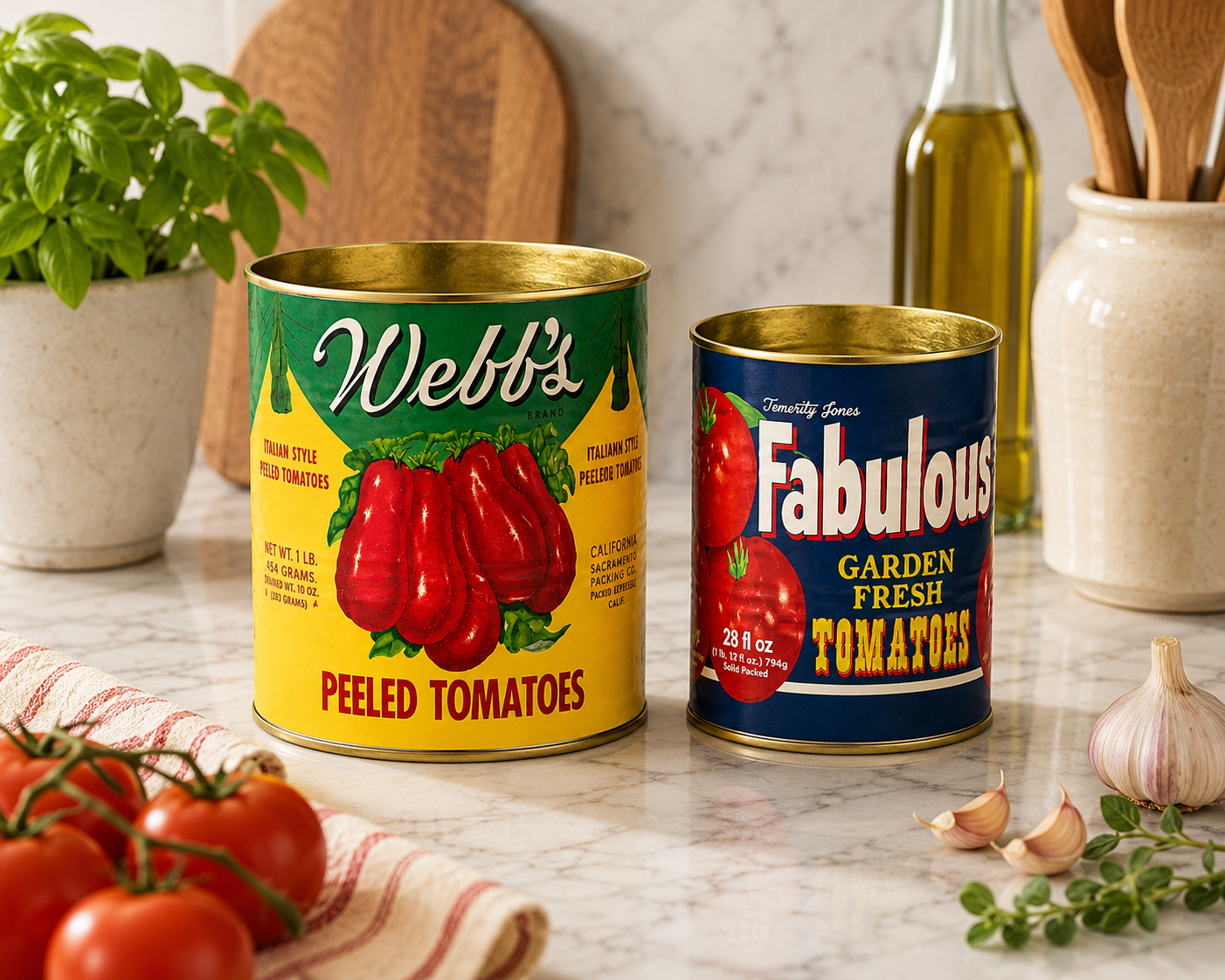 Set of Two Tomato / Chilli Tins