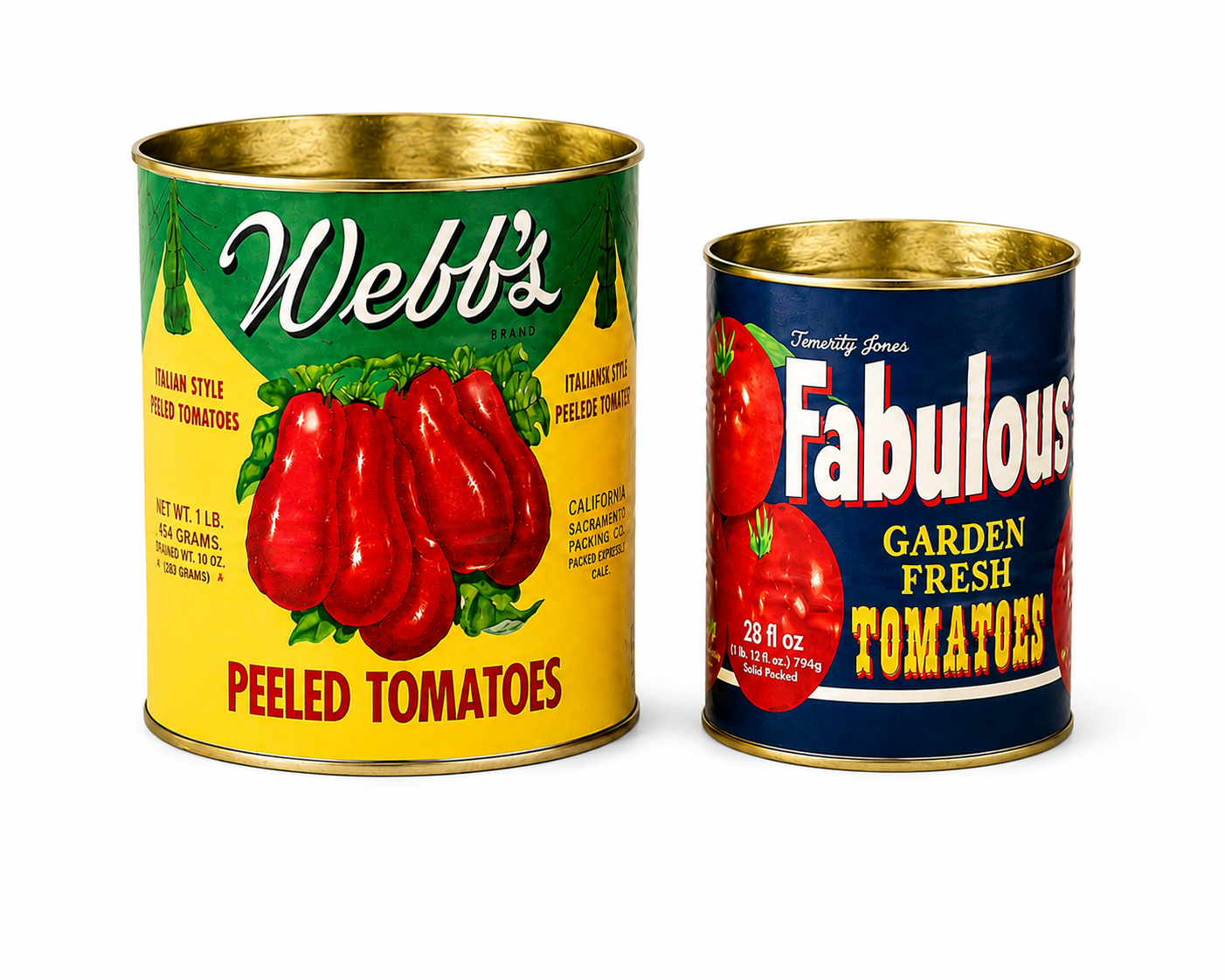 Set of Two Tomato / Chilli Tins