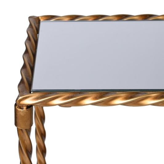 Golden Rope Effect Mirror Console - Collection Only