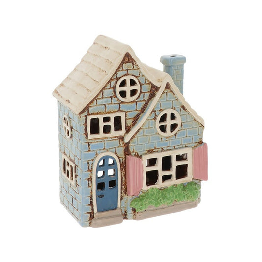 Village Pottery Blue House Tealight