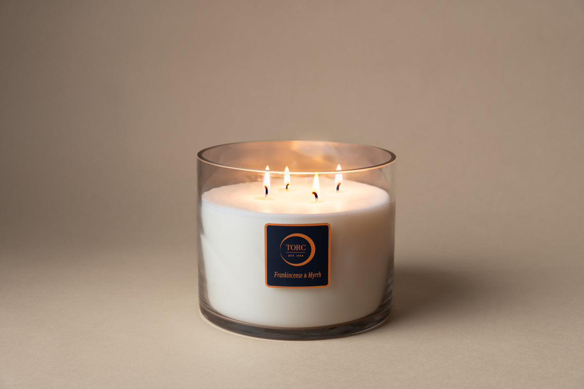 Torc 4 wick Frankincense & Myrrh candle lifestyle