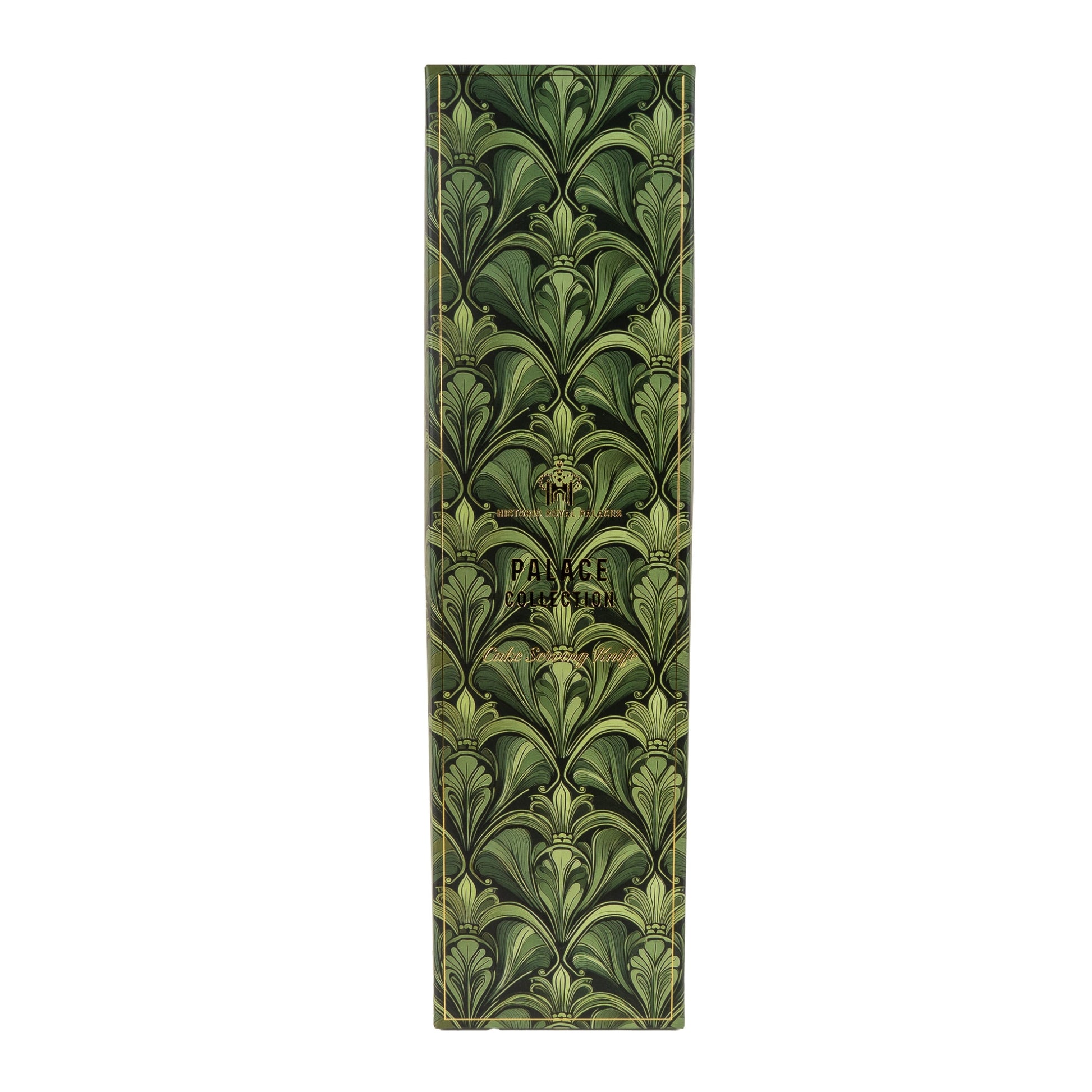 Decorative green and gold patterned box with 'Pavilion' branding on a white background