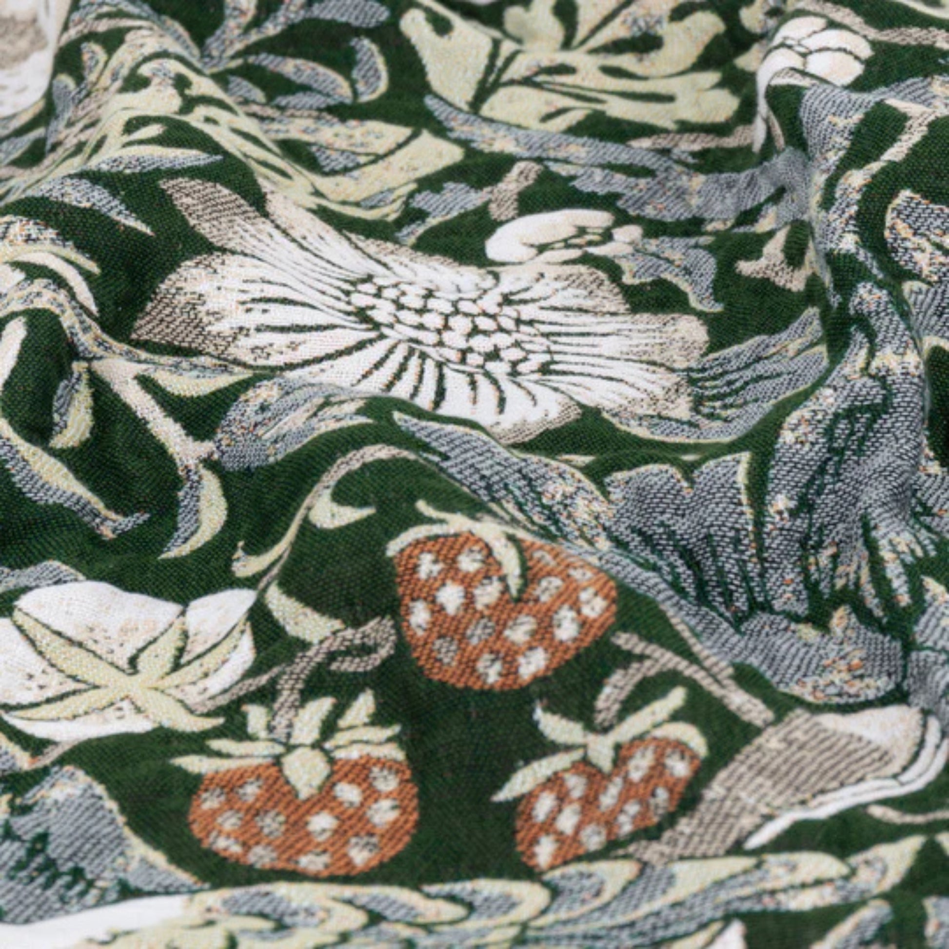 Floral pattern on forest green background