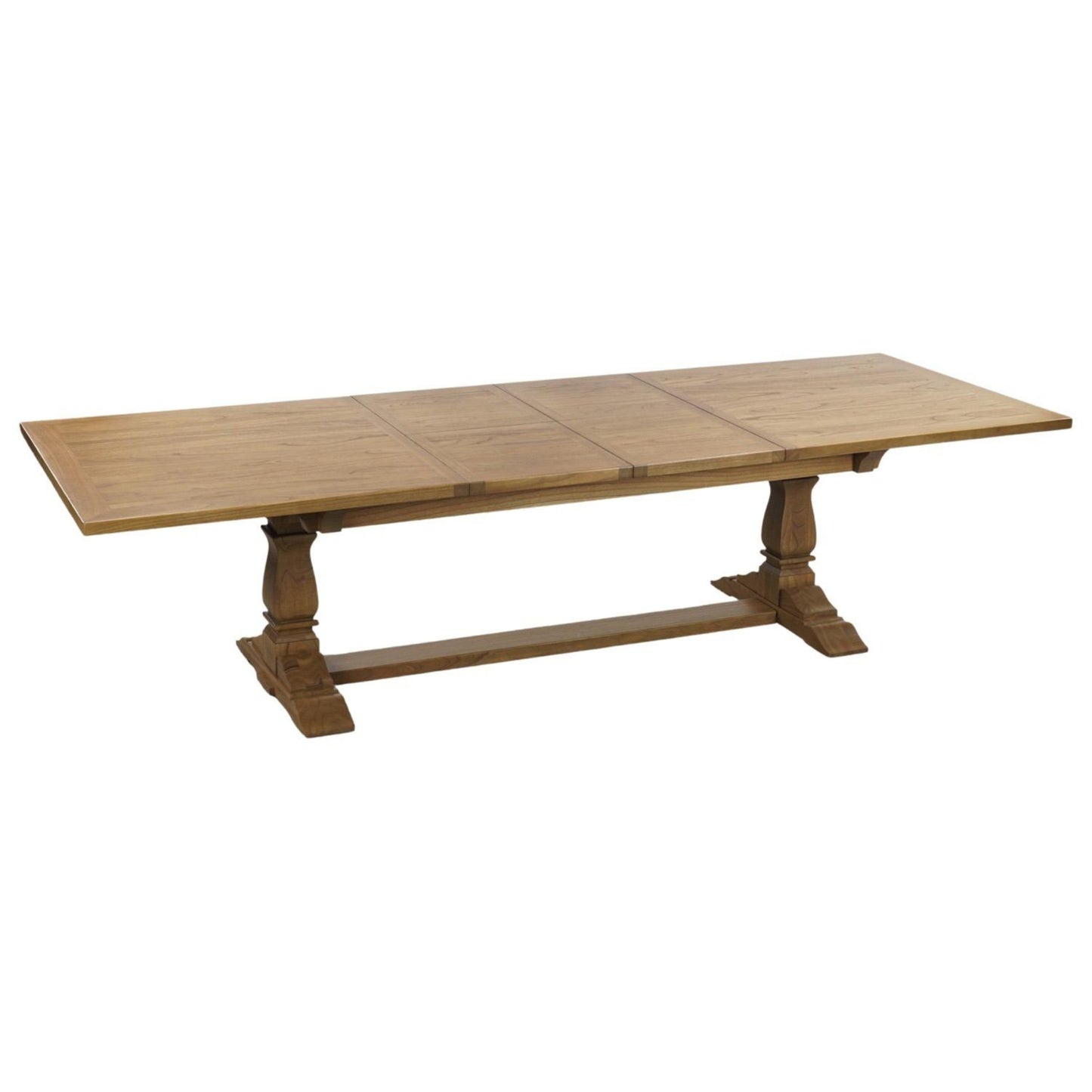Wooden dining table on a white background