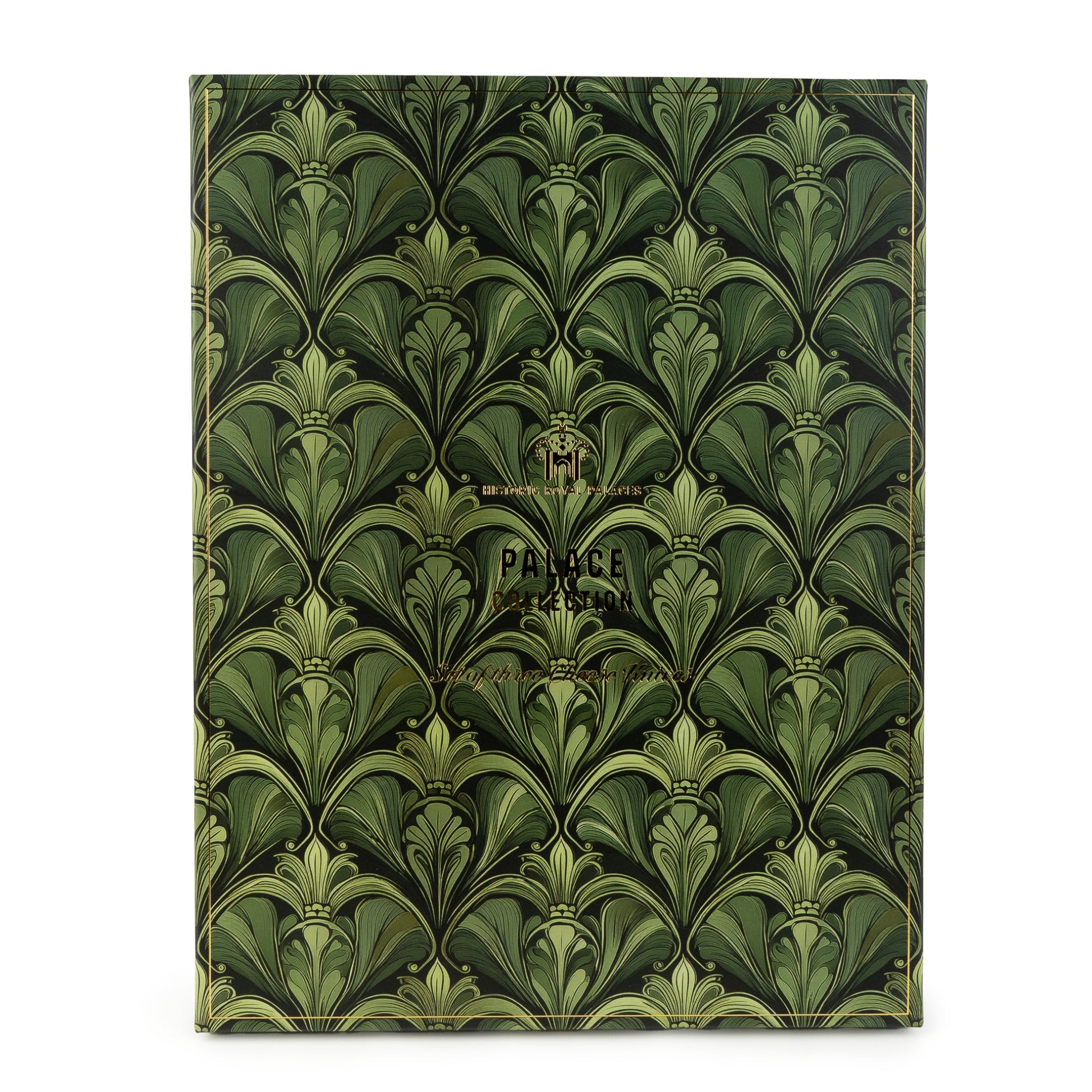 Green patterned notebook with 'Palace' branding on a white background