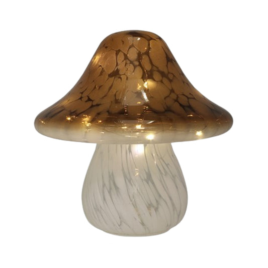 Glass mushroom light on white background 