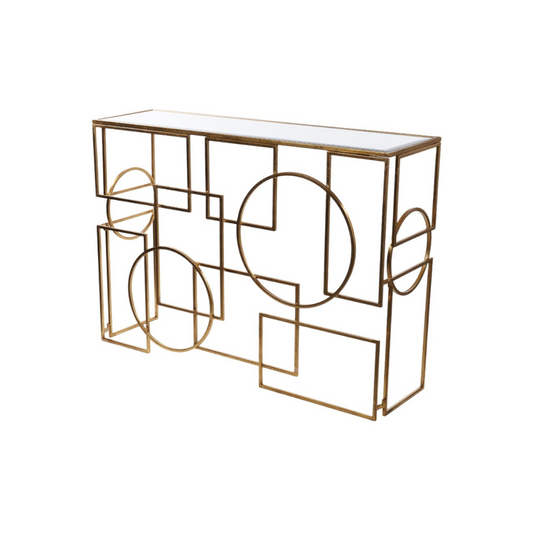 GOLD GEOMETRIC CONSOLE TABLE