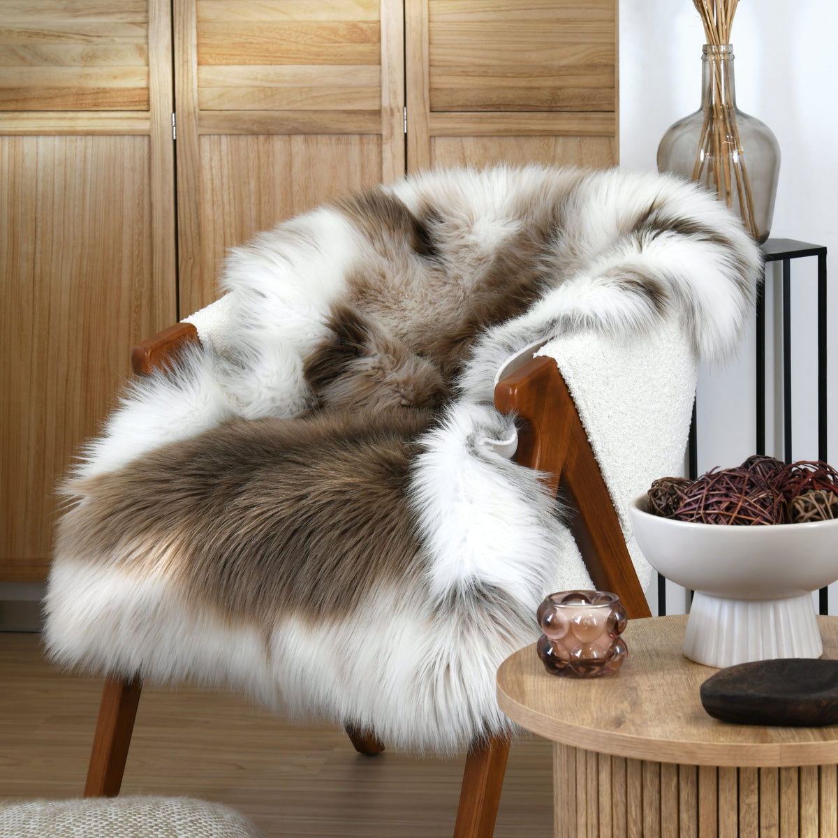 Granon Faux Fur Rug - Natural