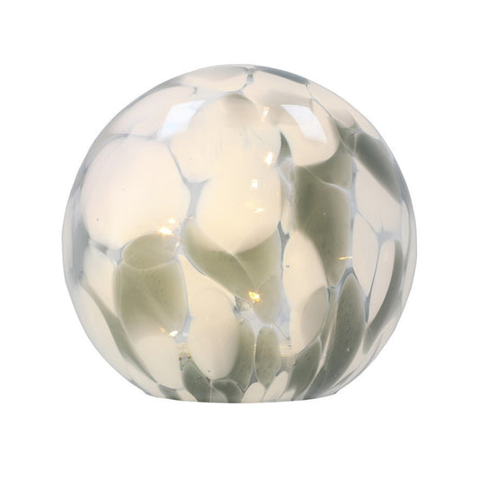 Handblown Led Glass Lamp Grey on a white background 