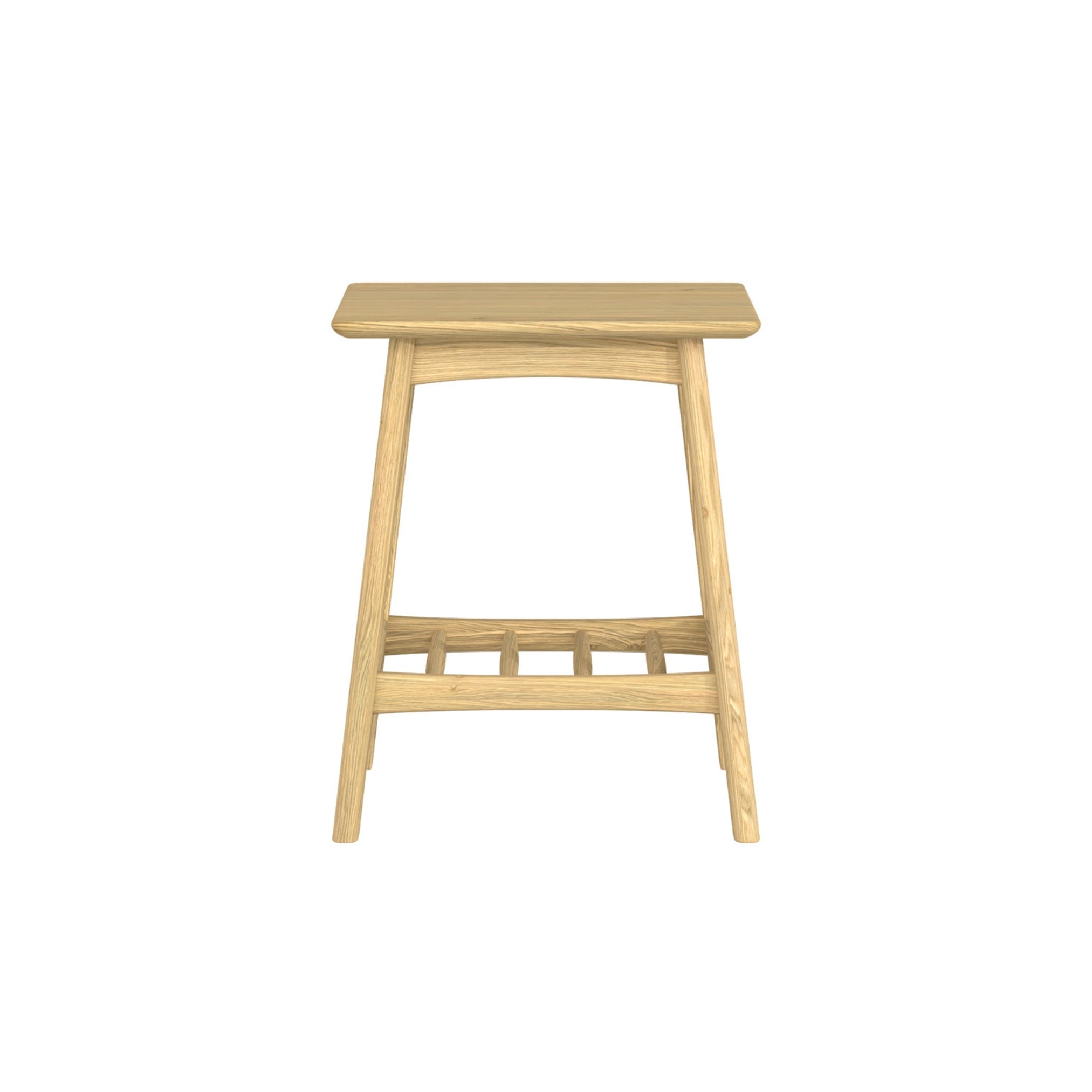 Hazel Oak Side Table on white background