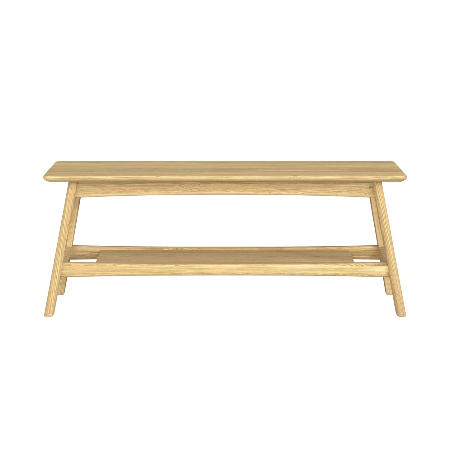 Wooden bench on a white background