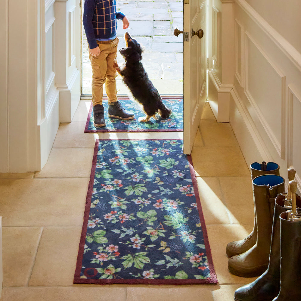 Hedgerows & Berries Hug Rug runner in a hallway