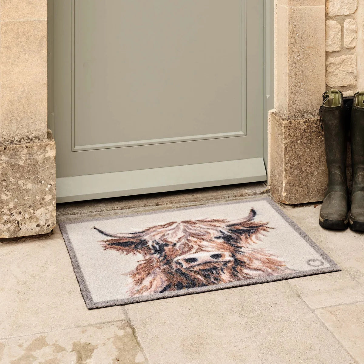 Heritage Highland Cow Outdoor Mat