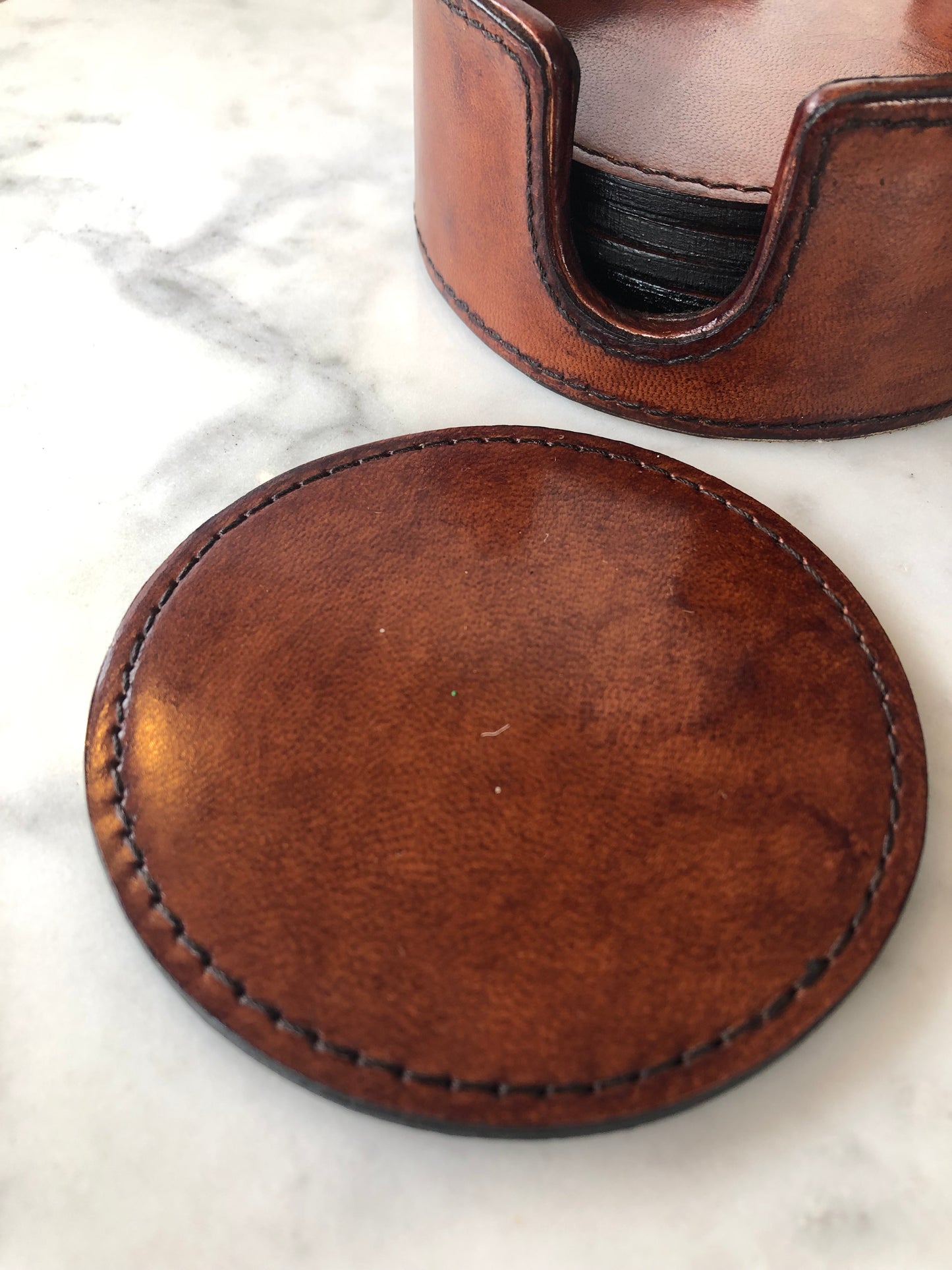 LEATHER COASTER SET