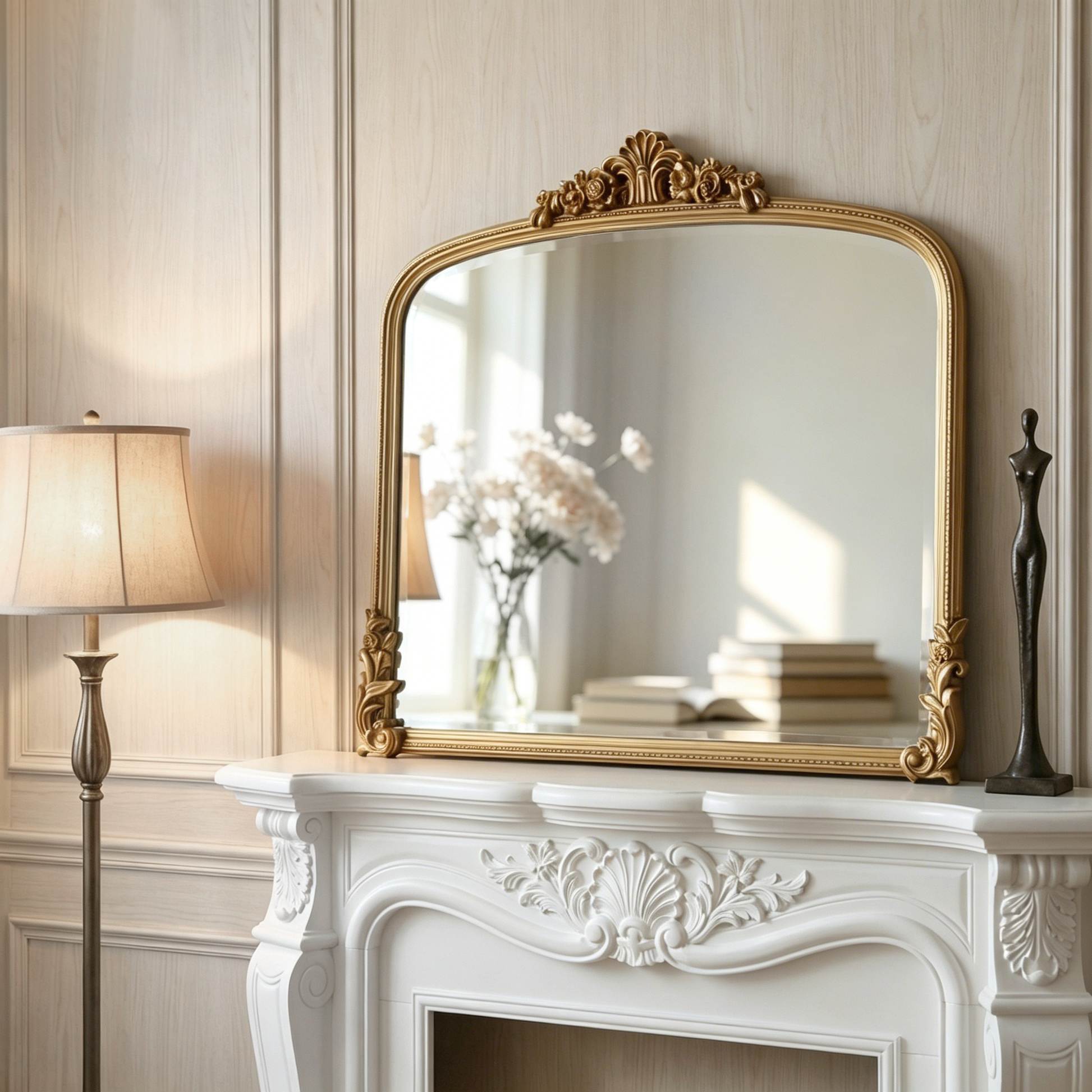 Over Mantle Mirror - Gold