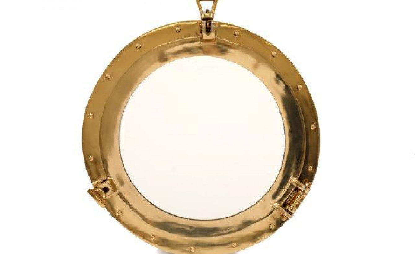 50cm Port Hole Mirror Gold