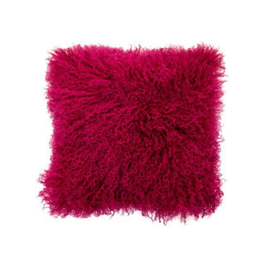 Fluffy pink pillow on a white background