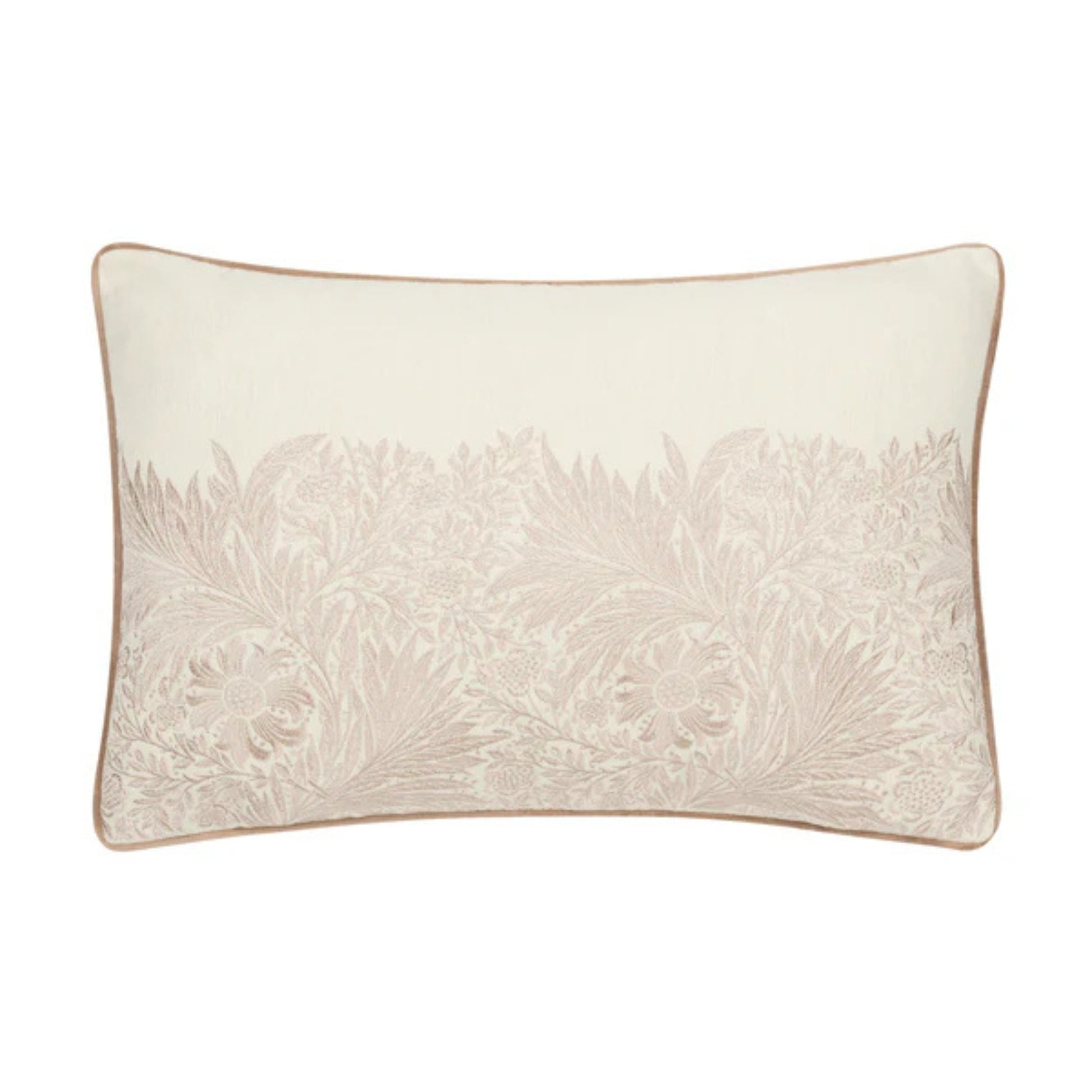 Decorative pillow with floral pattern on a white background