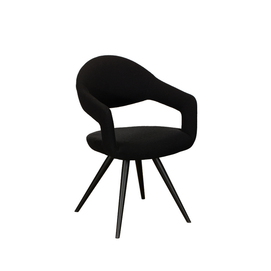 Blanco & Noir Boucle Style Dining Chair