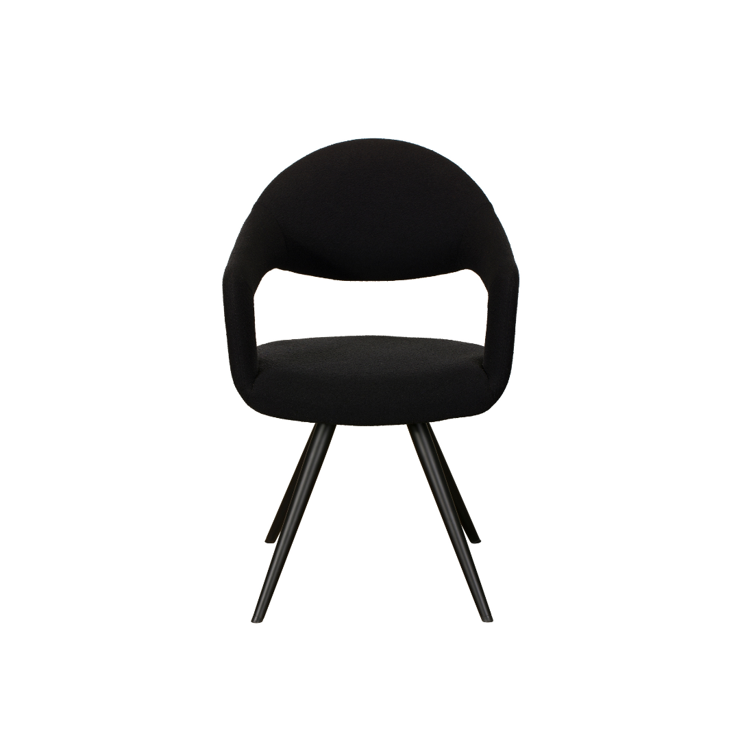 BLANCO & NOIR BOUCLE STYLE DINING CHAIR