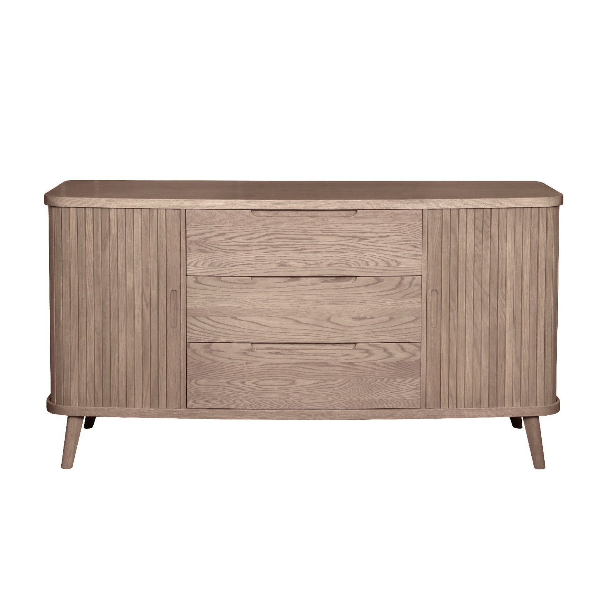 Grey oak sideboard on white background 