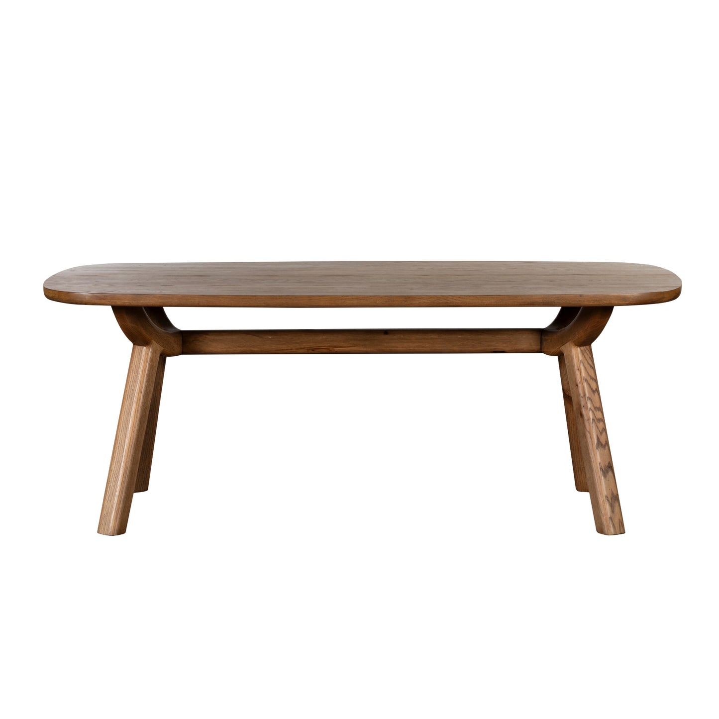 Wooden dining table on a white background