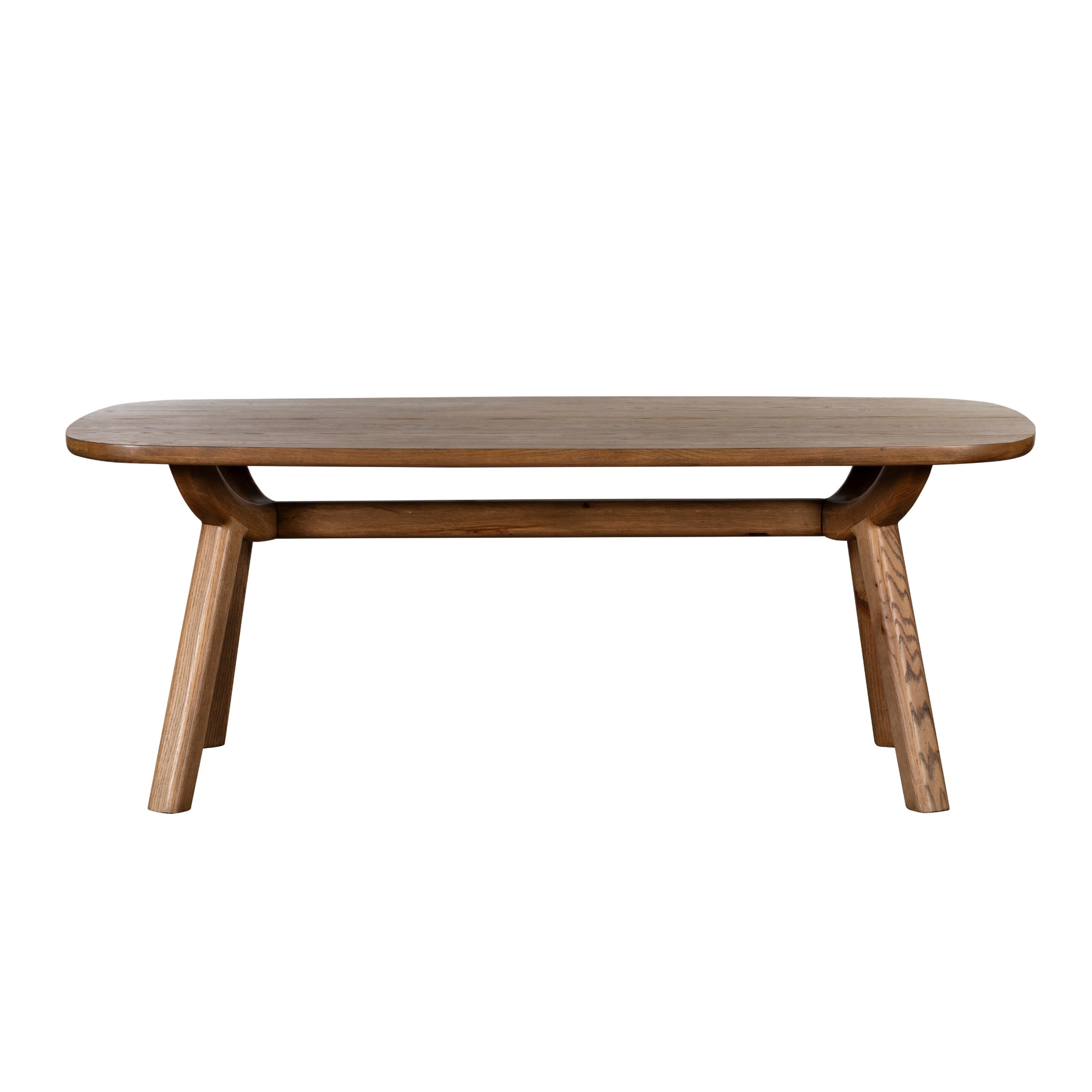 Wooden dining table on a white background