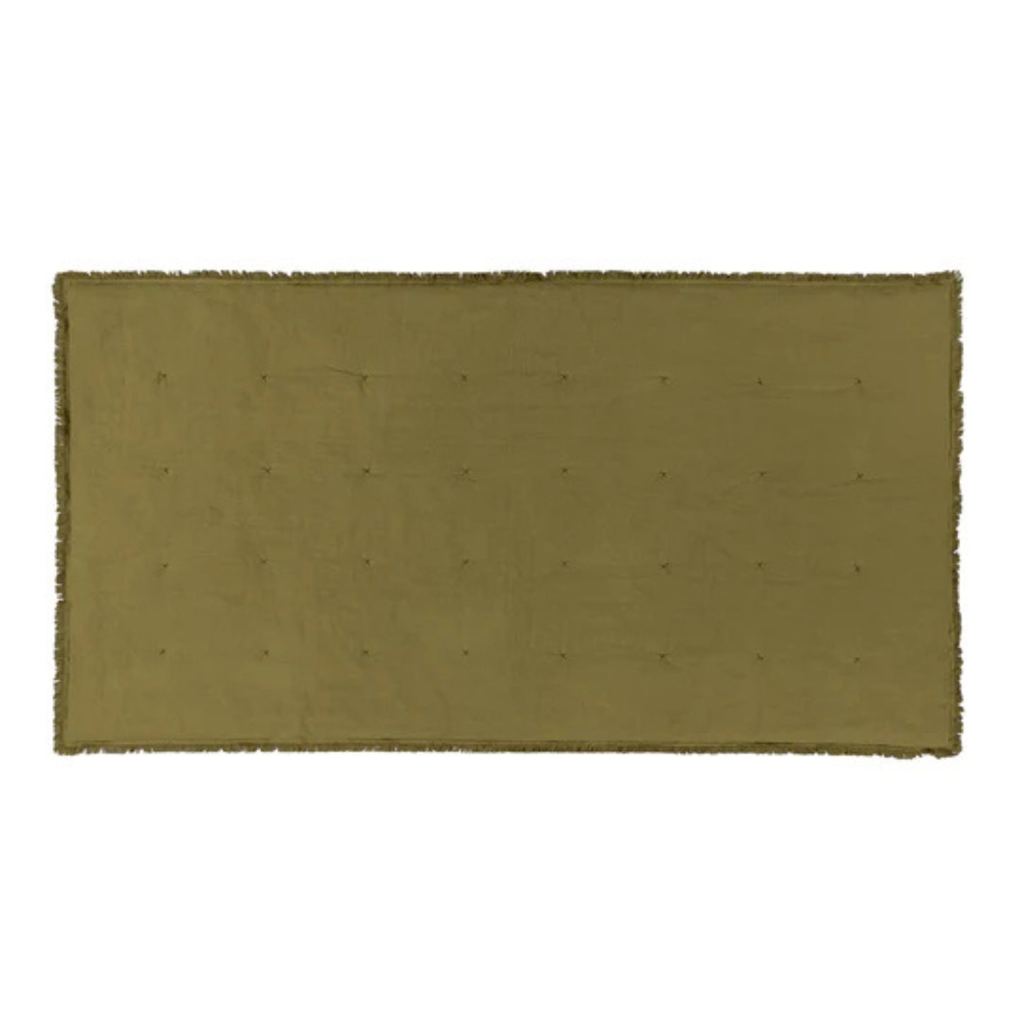 Open Green Bedspread on a white backround
