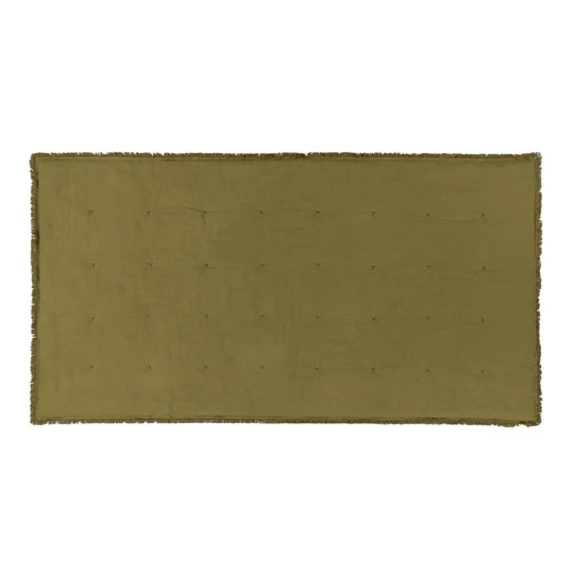 Open Green Bedspread on a white backround