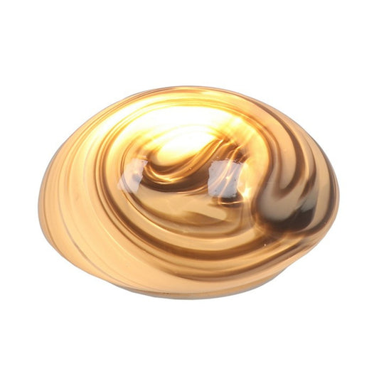 Pebble Led Handblown Amber Glass Lamp on a white background