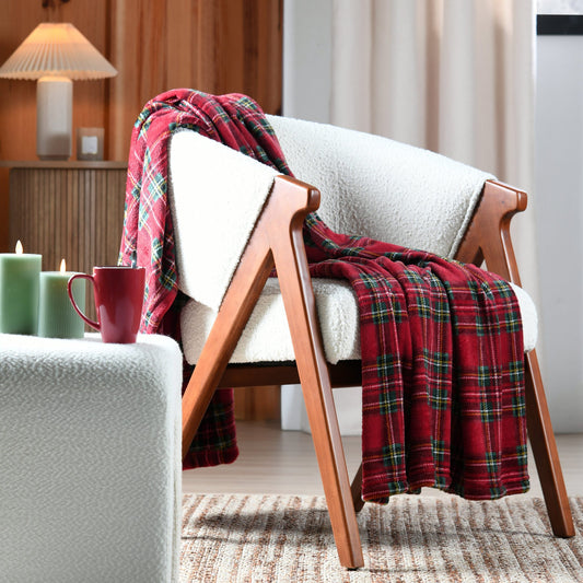 Willis Check Plaid Throw - Red