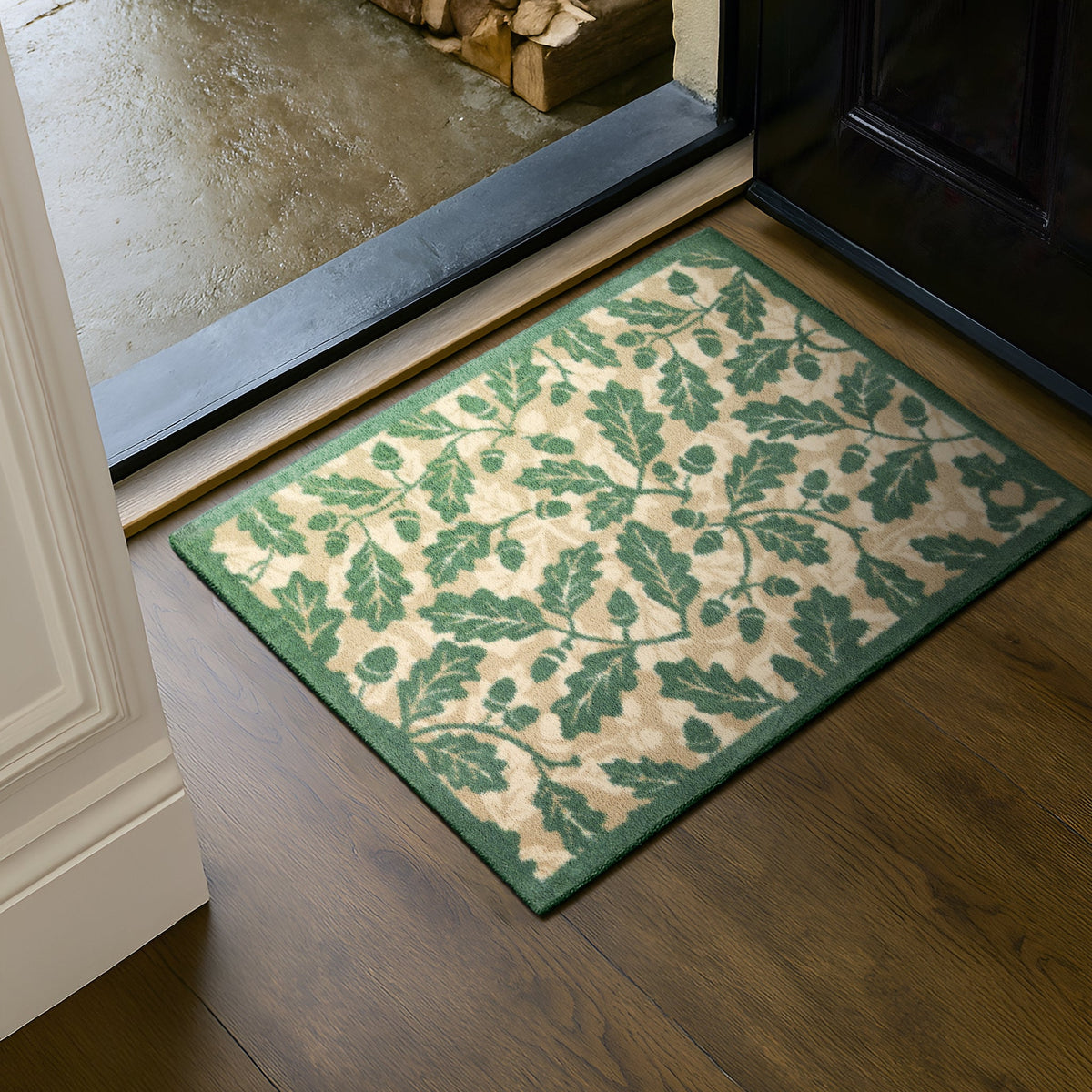Royal Oak Hug Rug mat in a doorway