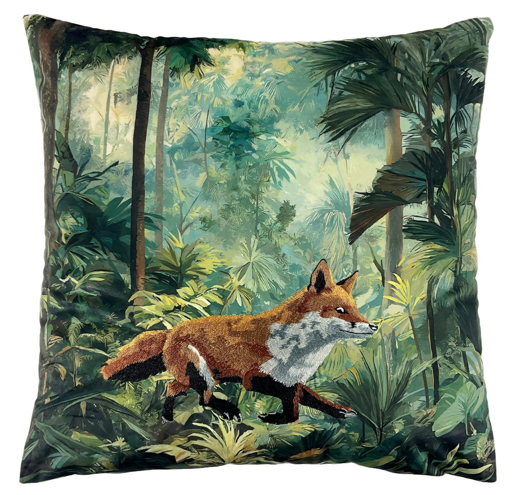 Felix Embroidered Fox Cushion