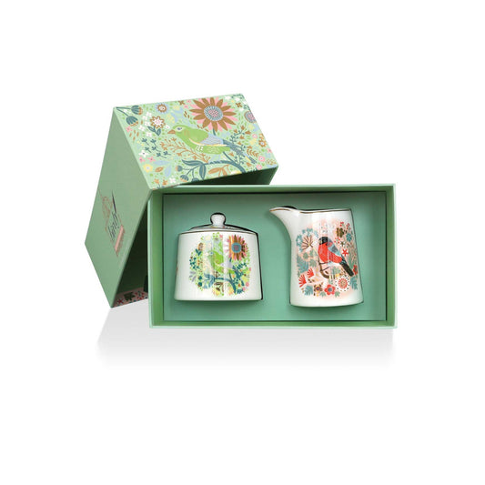 Birdy Greenfinch Sugar Bowl & Bullfinch Milker Set
