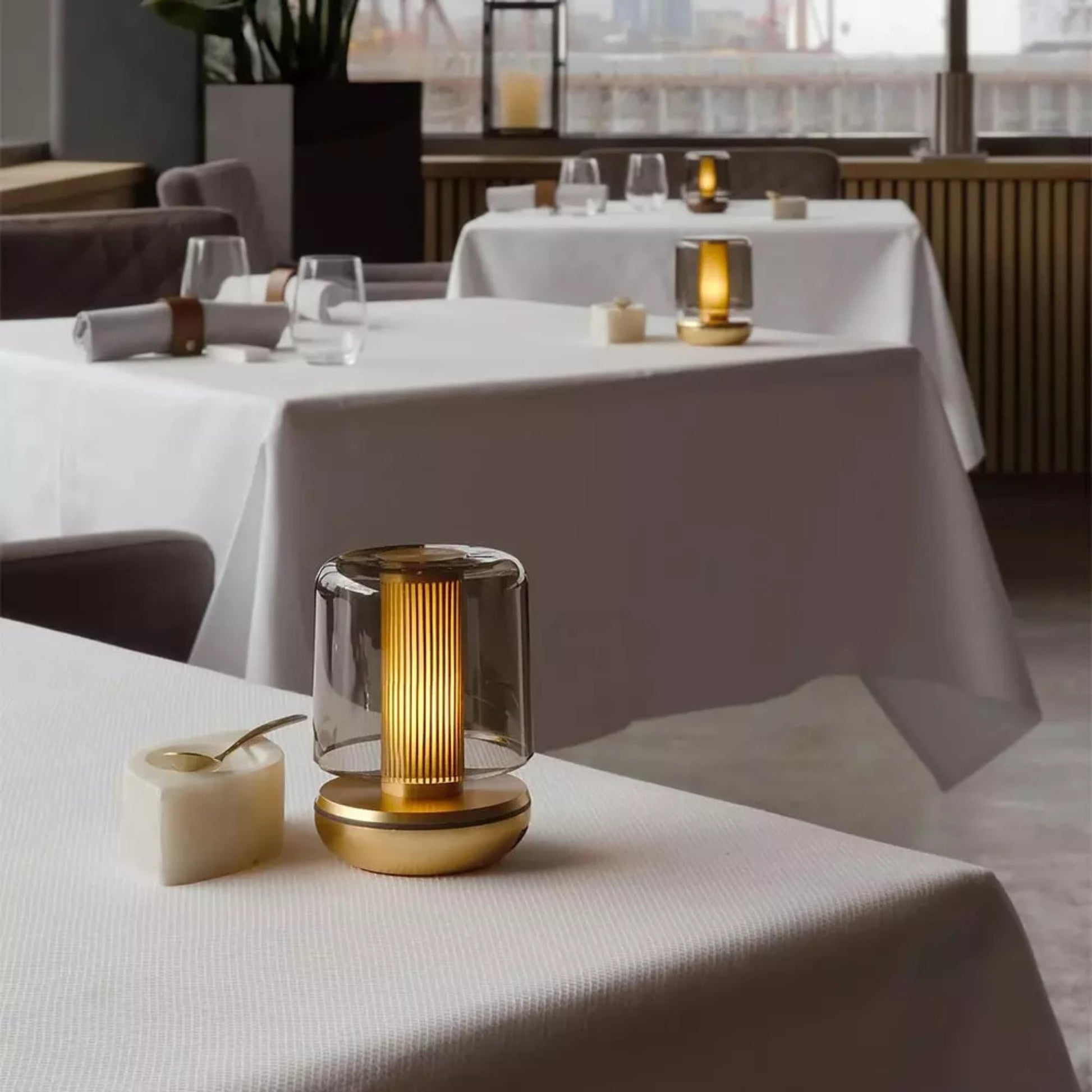 Firefly table light gold smoked finish Humble Lights