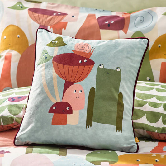 Fred Frog & Friends Piped Velvet Cushion
