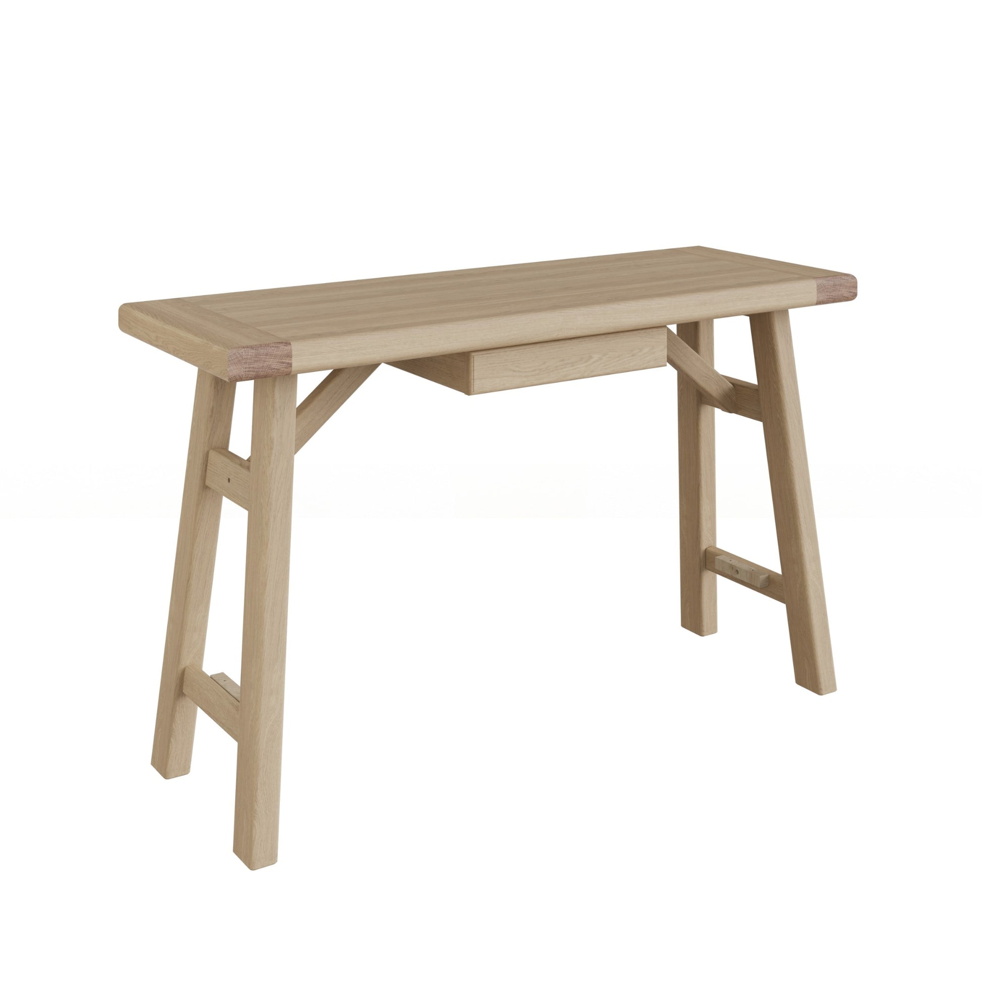 Wooden table on a white background