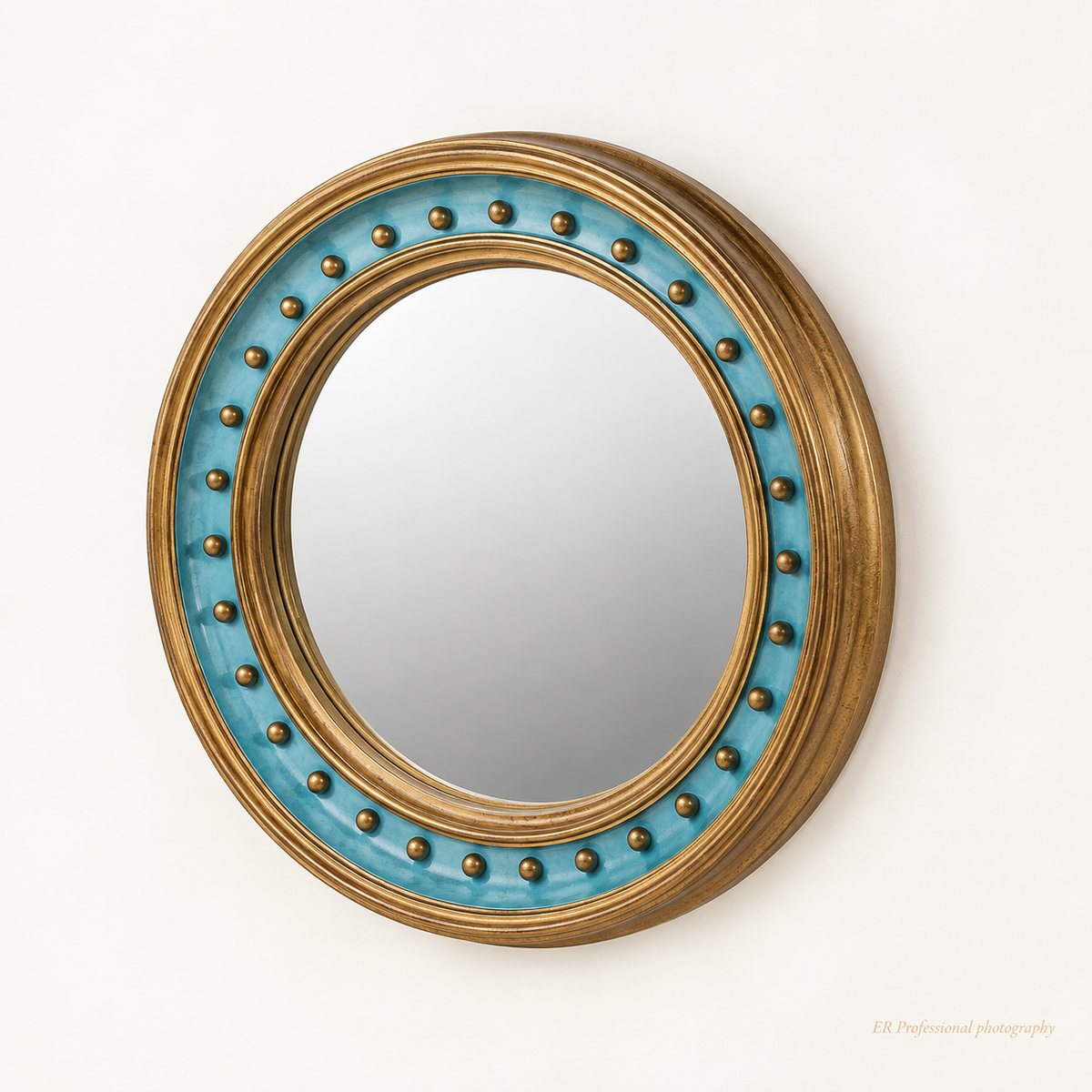 Turquoise Convex Wall Mirror Collection Only