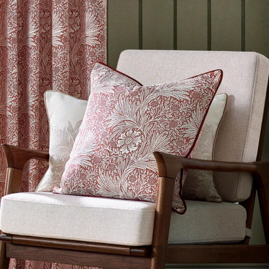 William Morris Piped Jacquard Marigold Cushion Russet