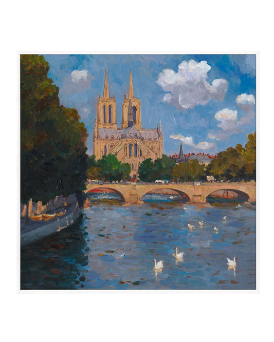 Framed Cathedral by the River Art