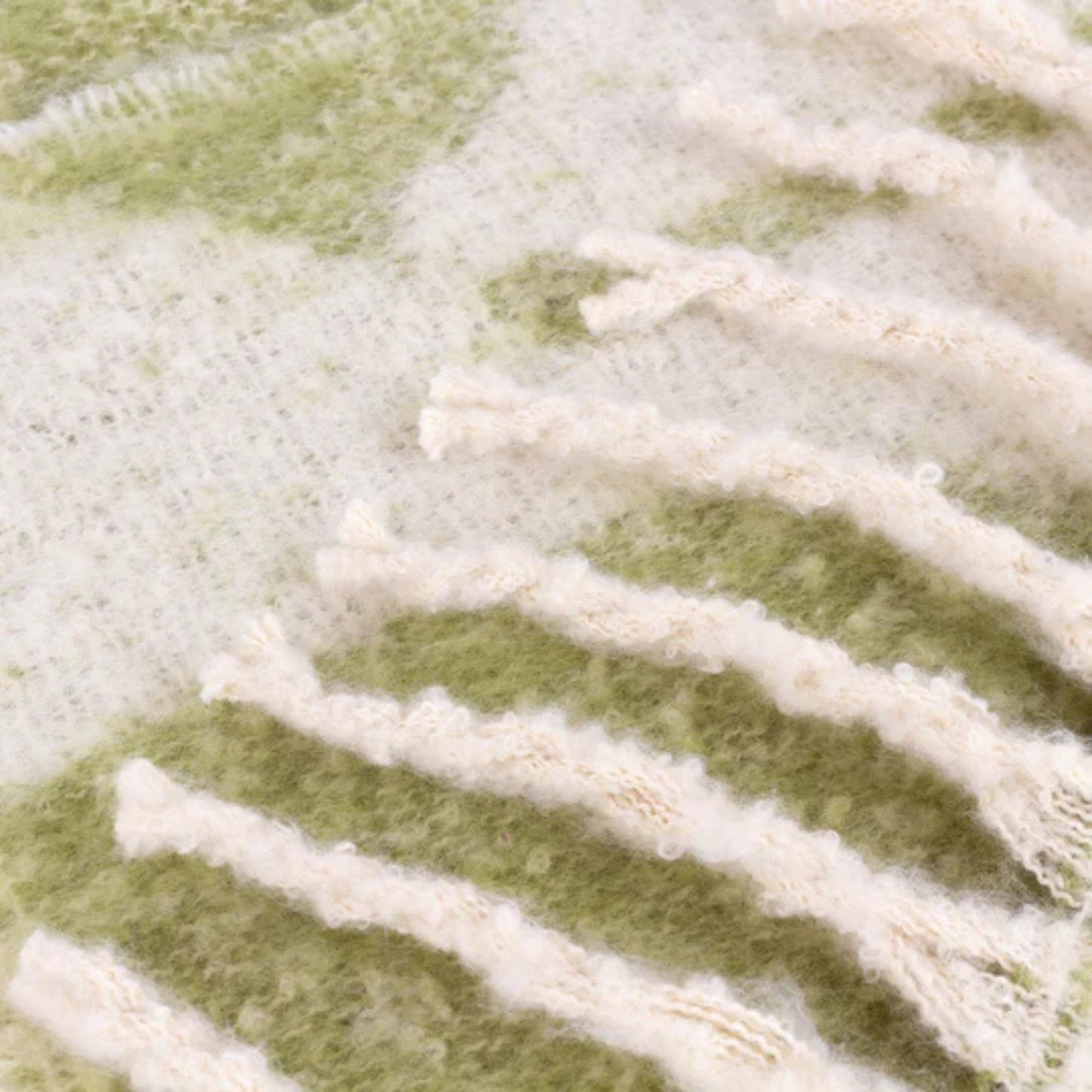 Olive Meta Fringed Throw