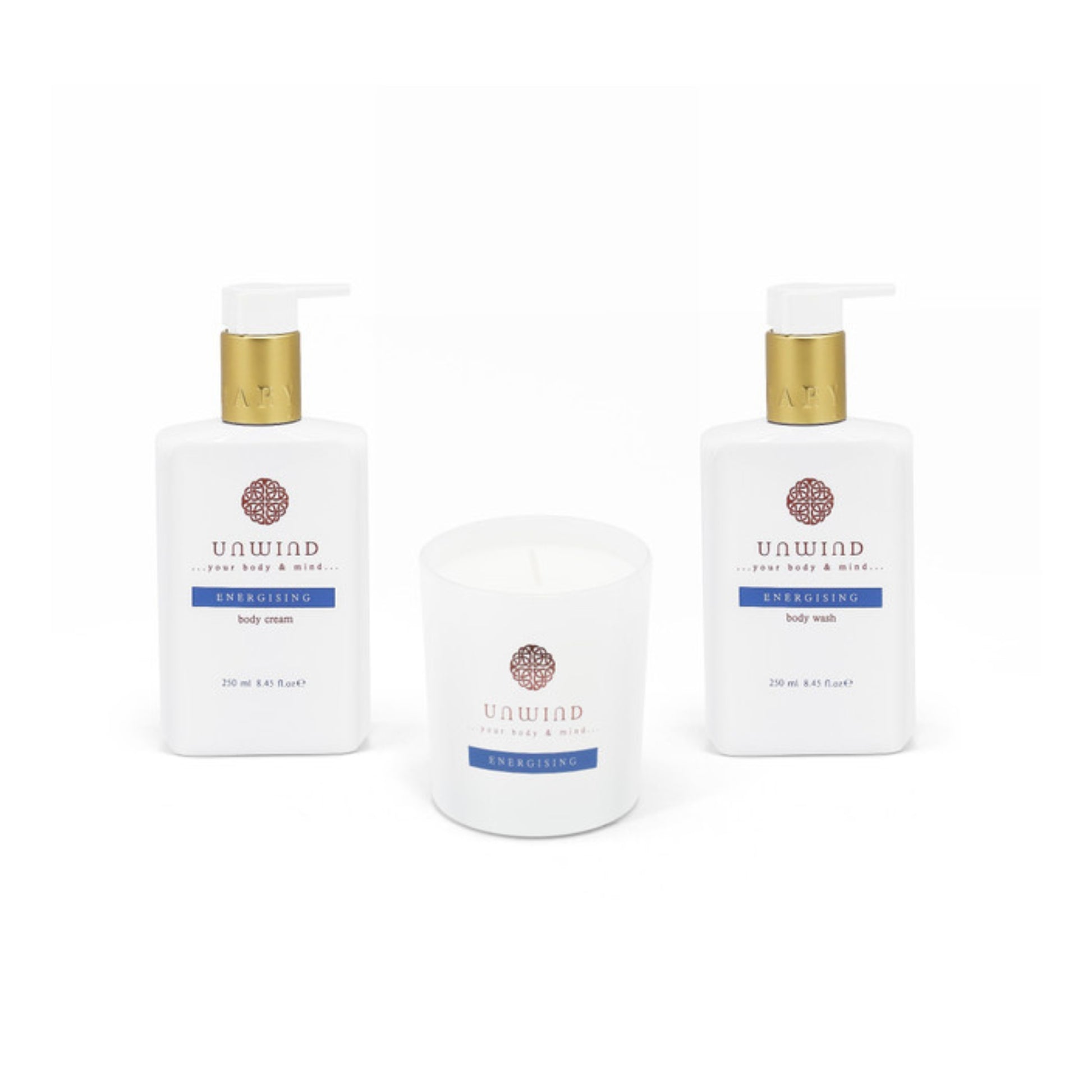 Three bottles of Uuwad body lotion on a white background