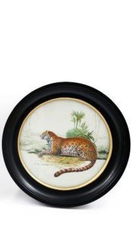 Round Frame Leopard Print